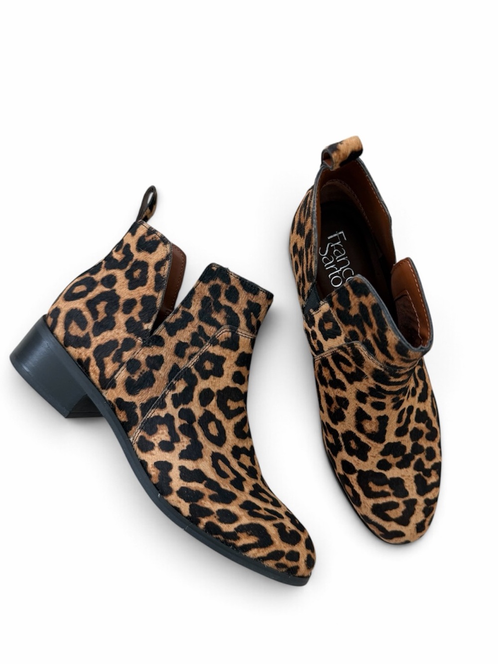 Franco Sarto New Leopard Print Calf Hair Ankle Booties